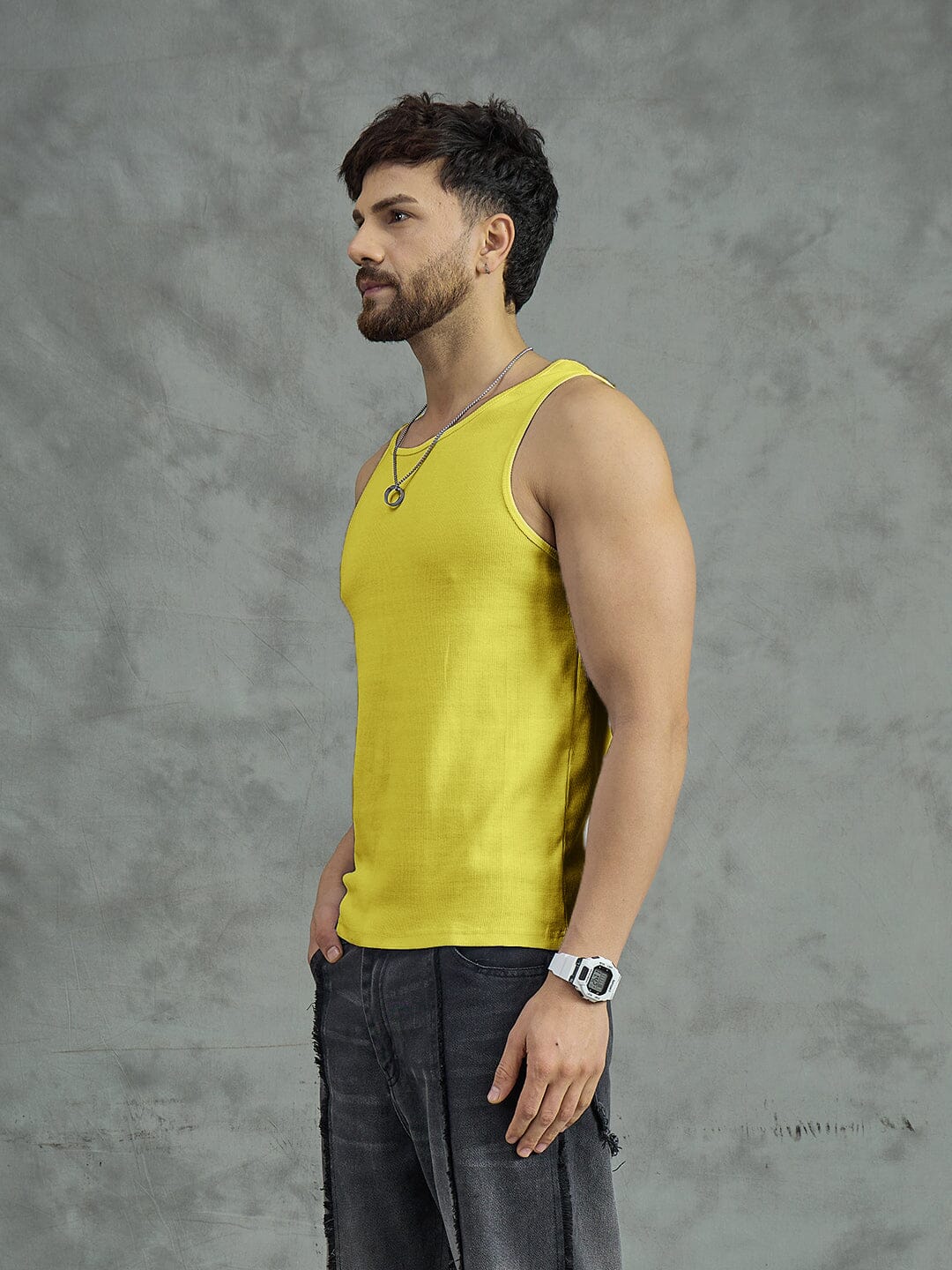 Chrome Yellow Ribbed Vest
