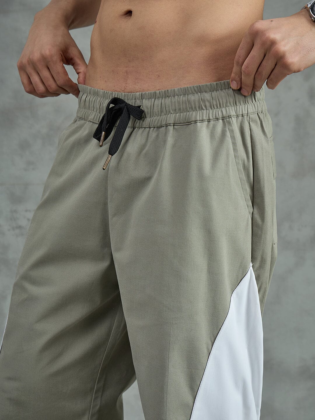 Sage Green Cut And Sew Trackpants