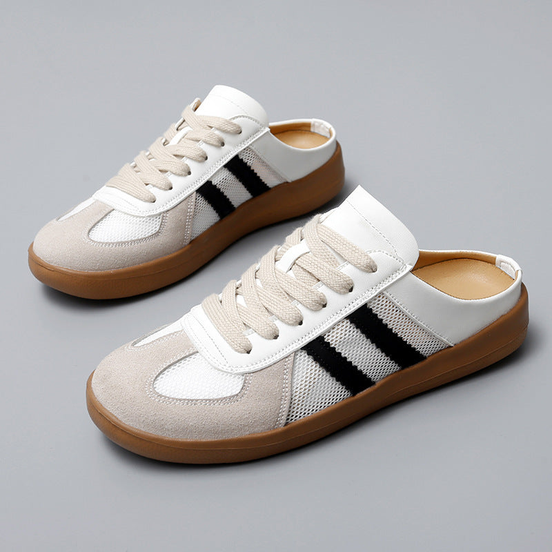 Women's Mesh Mule Slippers German Trainer - Inspired Slip-Ons for Women | Spring-Summer Comfort Shoes with Arch Support