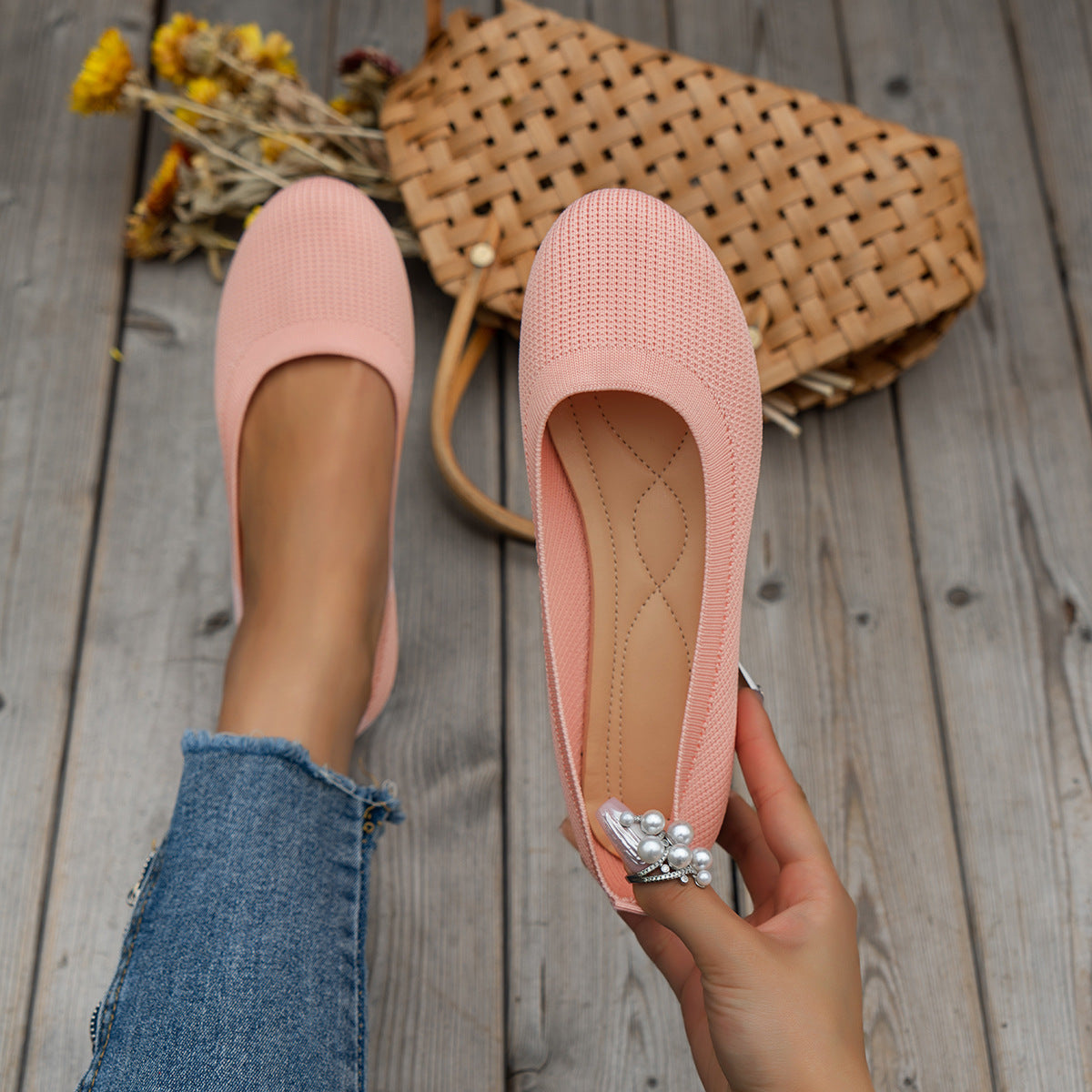 Women's Plus Size Round Toe Casual Driving Flats Comfortable Athleisure Loafers