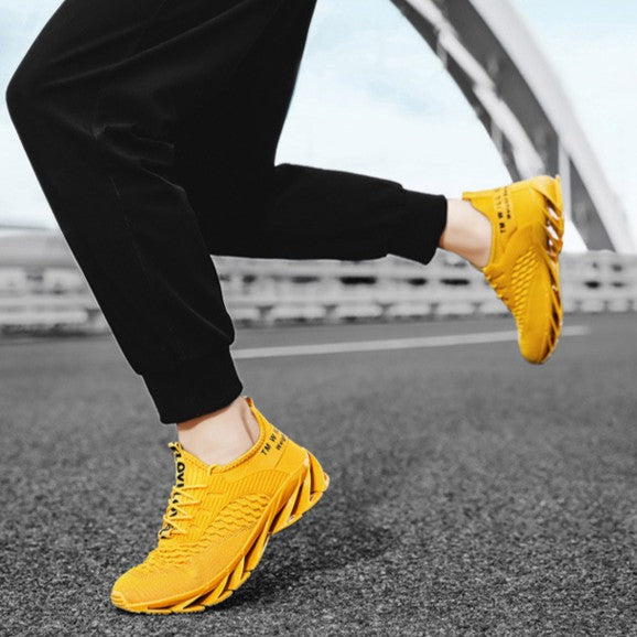 Men's AeroKnit Runner - Extended Fit Breathable Mesh - Platform Sneakers with Blade Sole & Maximum Cushion