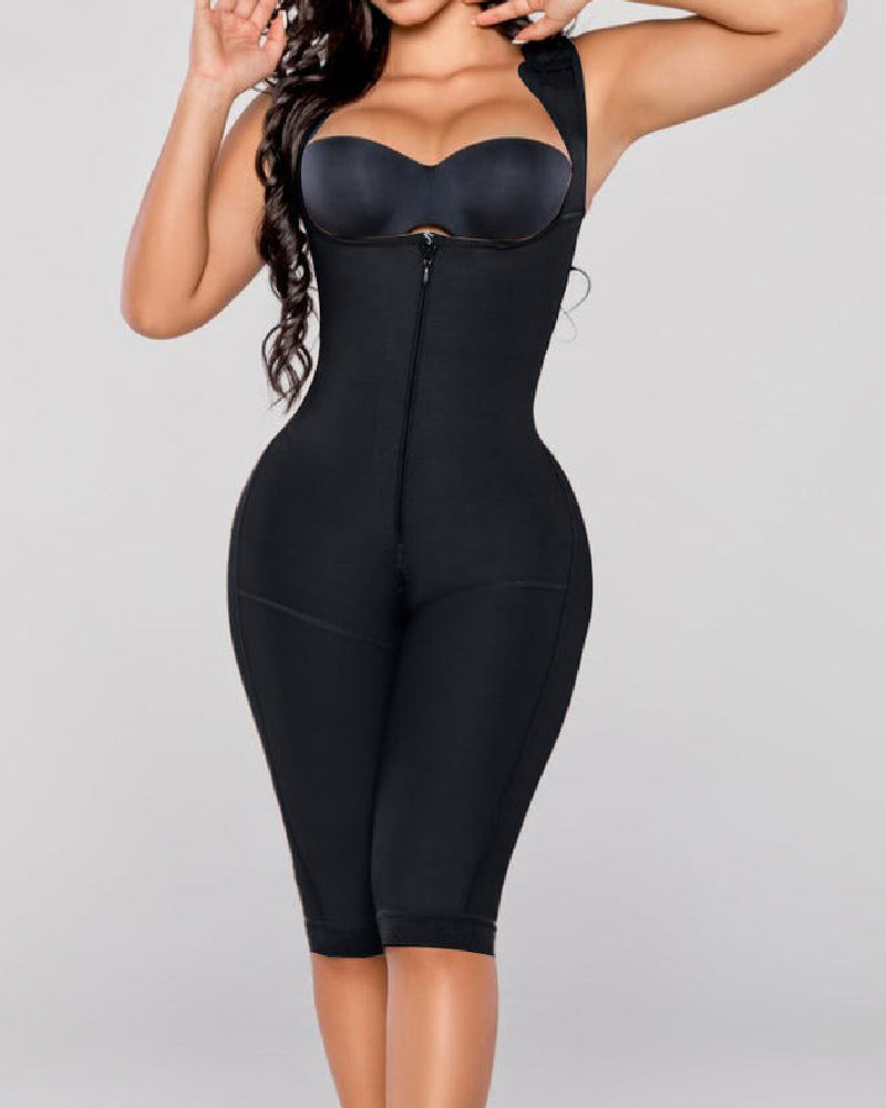 Shapshe® Fajas Shapewear Bodysuits Open Bust Tummy Control Adjustable Body Shaper with Zipper  - By Qivii