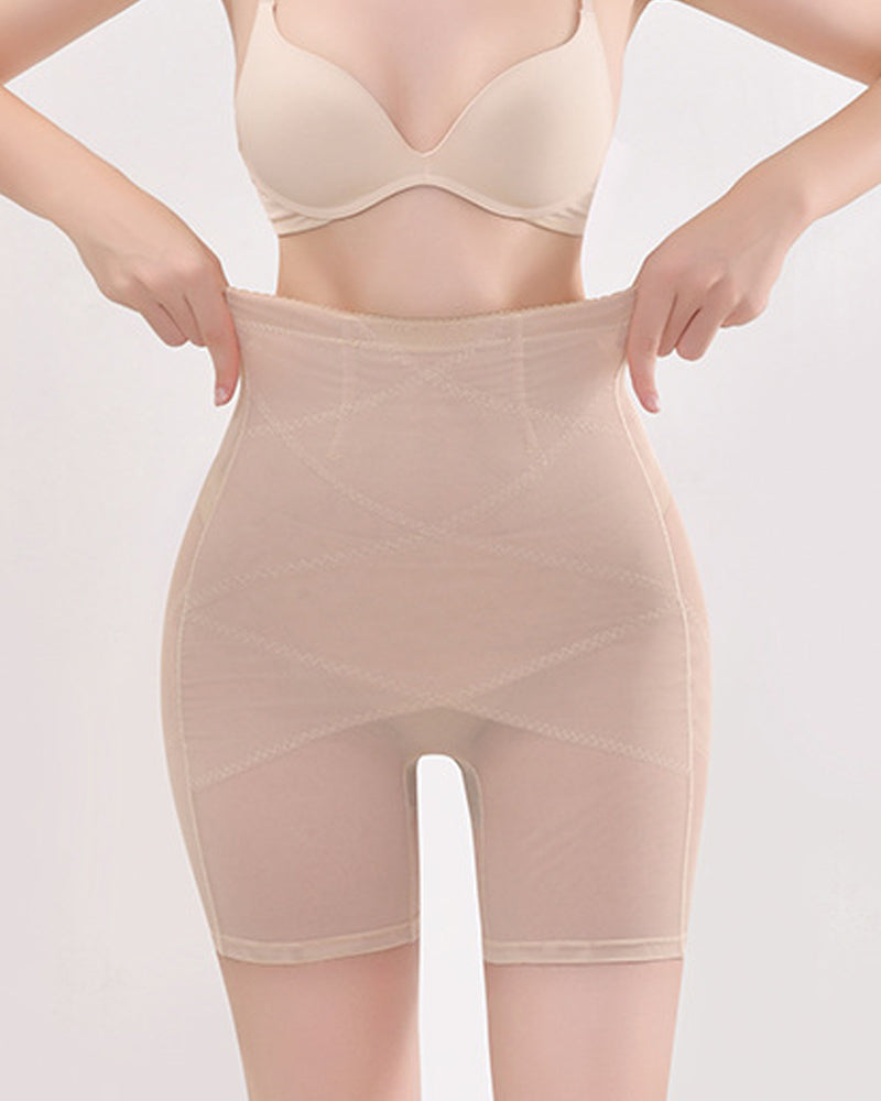 Mesh High Waist Tummy Control Underwear Postpartum Recovery Slimming Shaping Shorts  - By Qivii