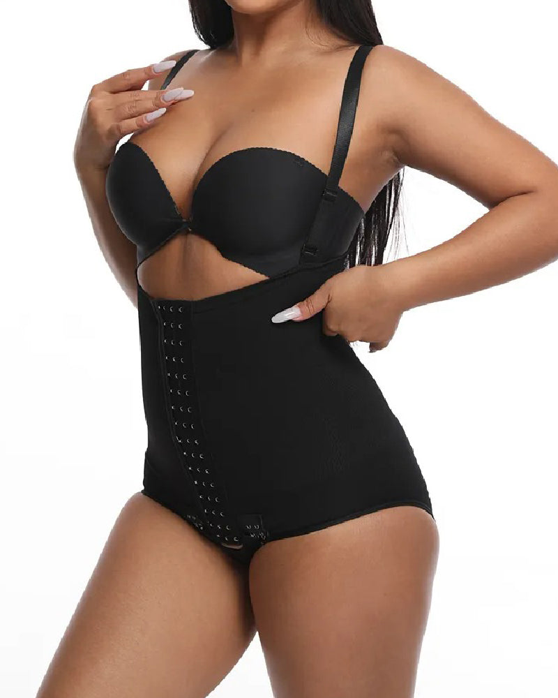 Women's Tummy Control Adjustable Buckle Front Open Bust Shapewear  - By Qivii