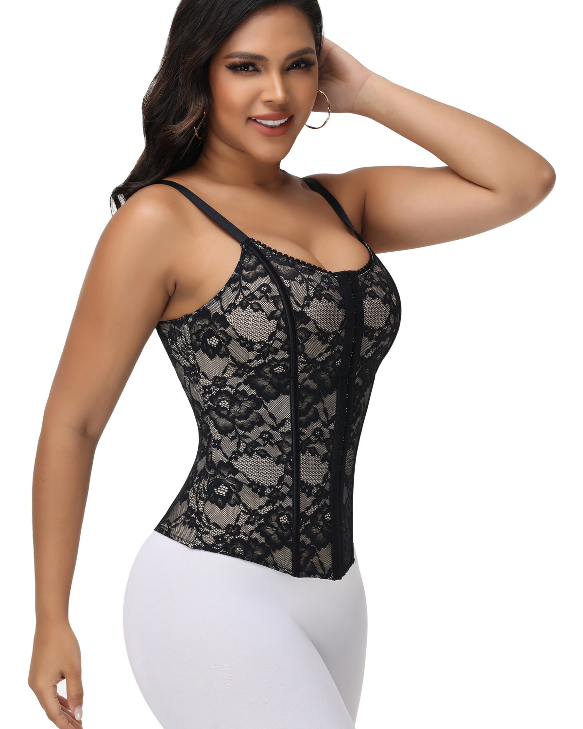 Shapshe® Fajas Colombianas Waist Trainer Floral Lace Corset Top