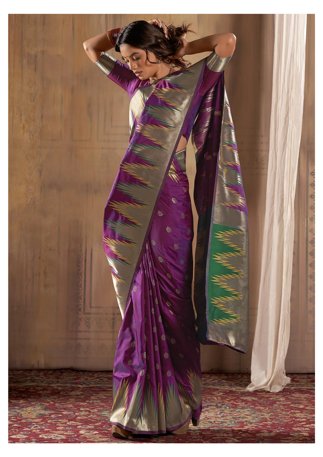 Purple Banarasi Silk Saree