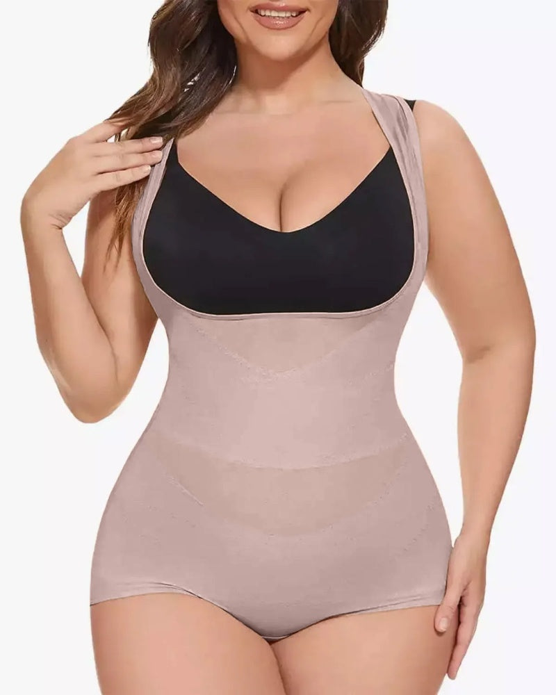 Mesh Seamless Waist Slimmer Corset Butt Shaping Shapewear Bodysuit  - By Qivii