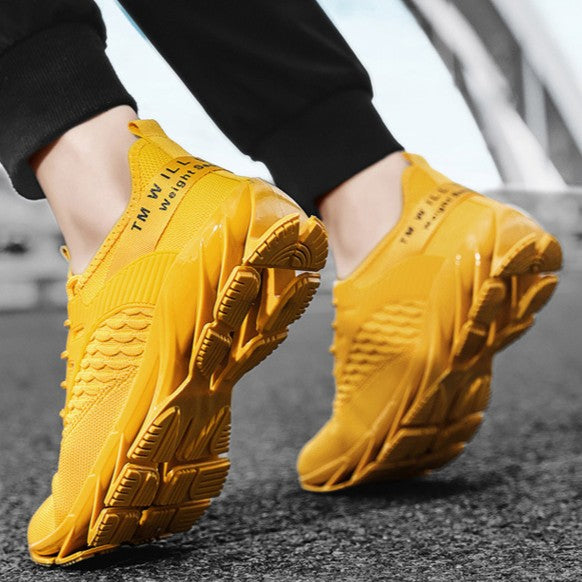Men's AeroKnit Runner - Extended Fit Breathable Mesh - Platform Sneakers with Blade Sole & Maximum Cushion