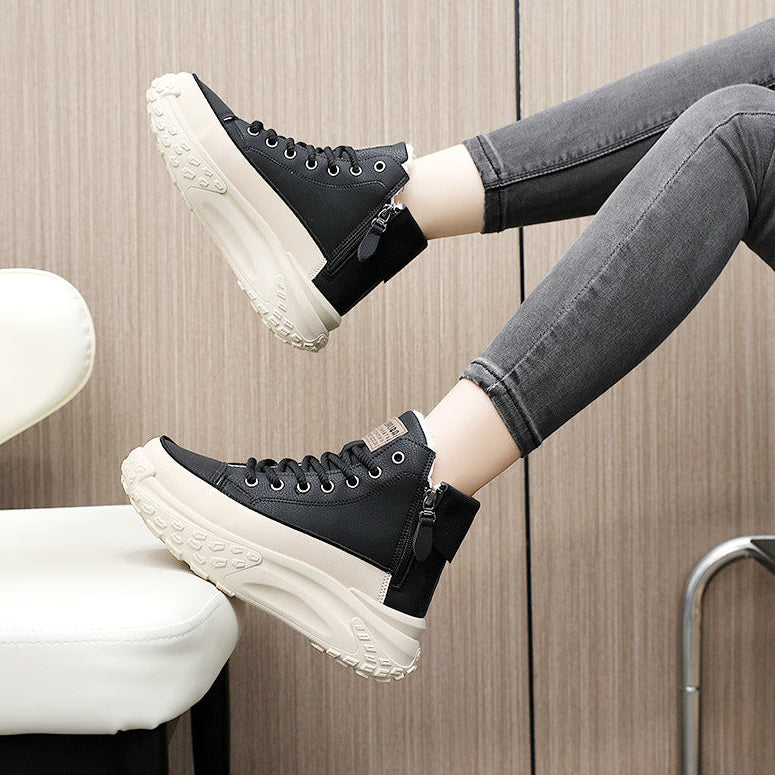 Women's Norevia Side-Zip High-Top Sneakers - Chunky Platform Shoes (US 4-10.5)