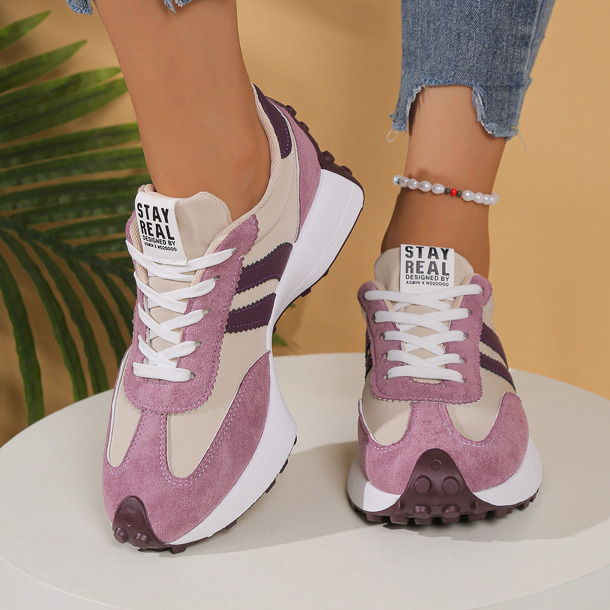 Women's Athena Curve Chunky Retro Runner Sneakers – Extended-Size Vintage Dad Walking Shoes with Sculpted Waist (US 5–11.5)