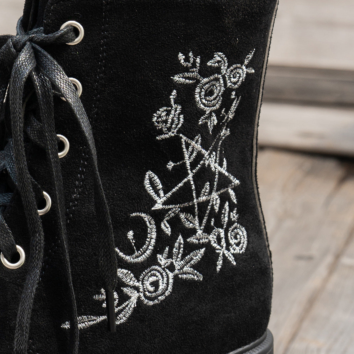 Women's Elfin Platform Ankle Boots - Embroidered Chunky Heel Fall Winter Short Boots (US 4-10)