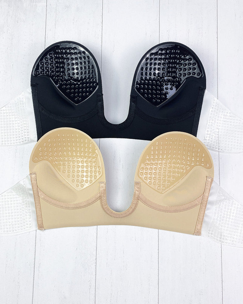 Invisible Reusable Backless Push Up Bra Strapless Sticky Brassiere  - By Qivii
