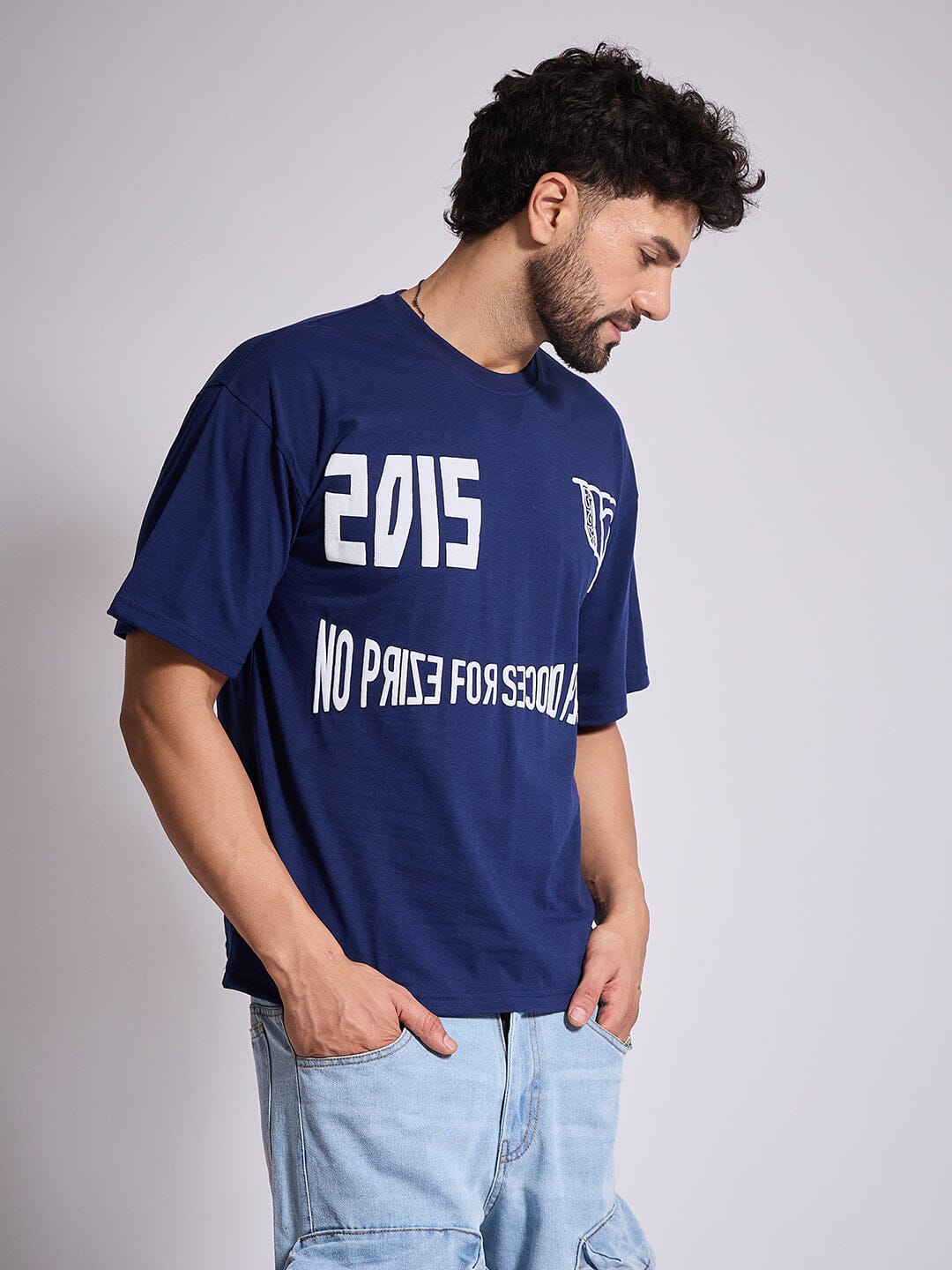 Navy Graphic Oversized Tshirt