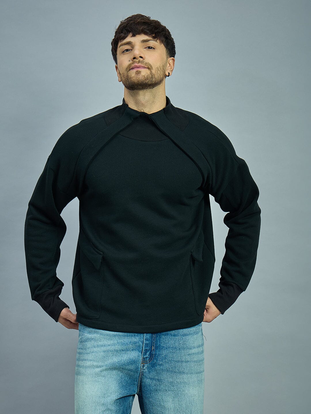 Black Gothic Turtle Neck Sweatshirt