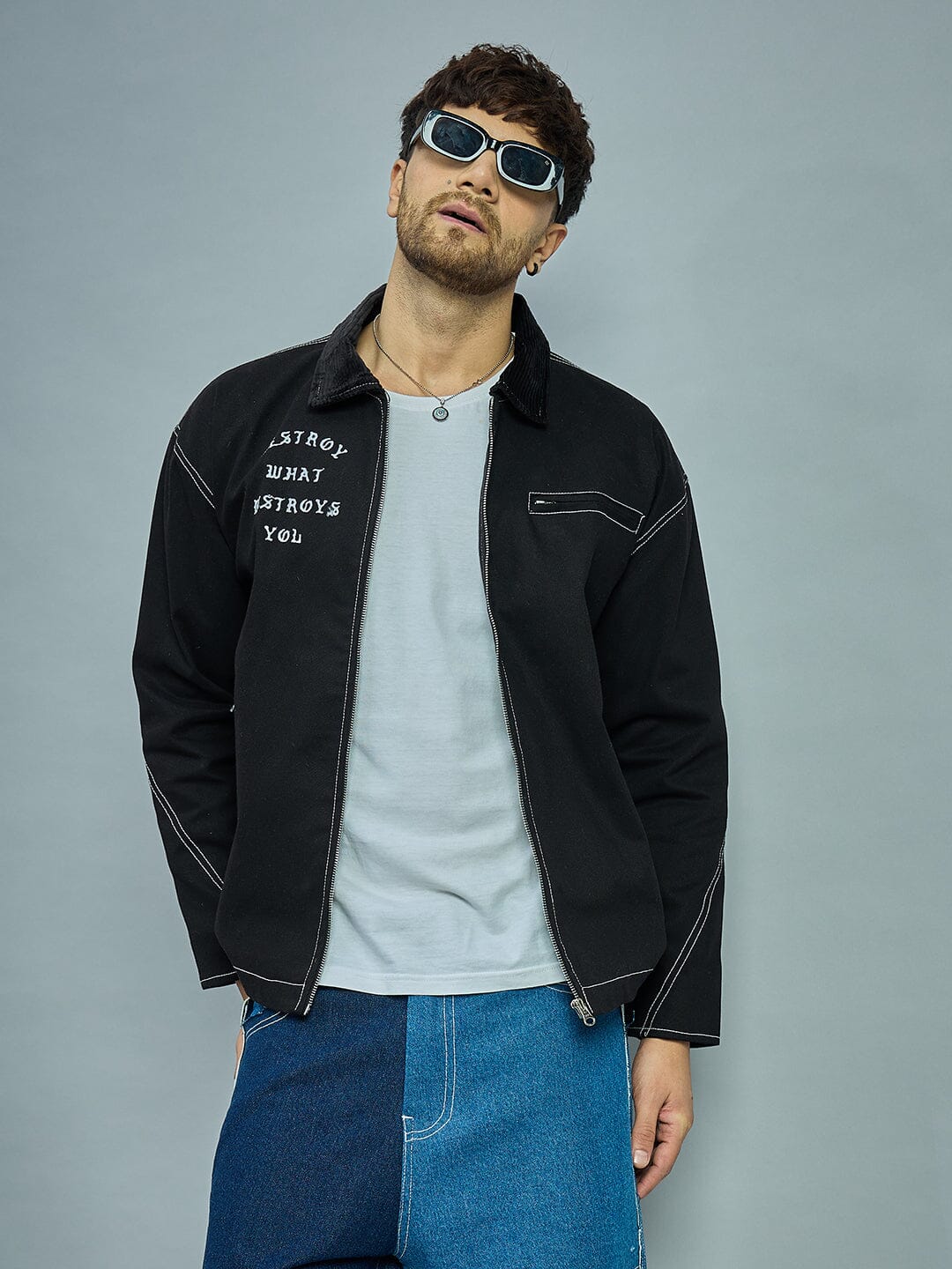 Black Heavyweight Harrington Jacket