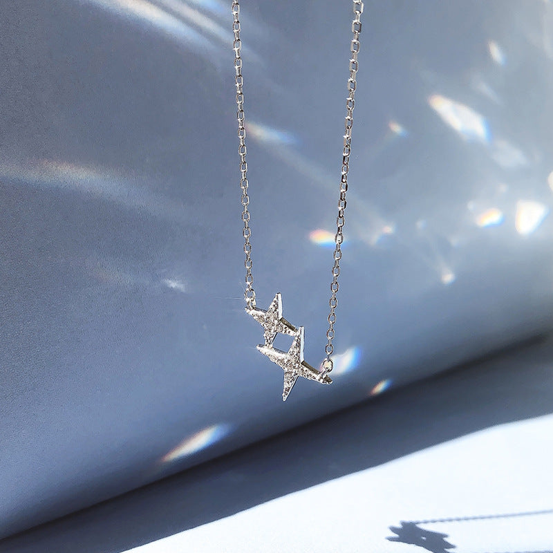 Four-Pointed Star Necklace, Girlfriend, Niche Design, Clavicle I, Cold Wind