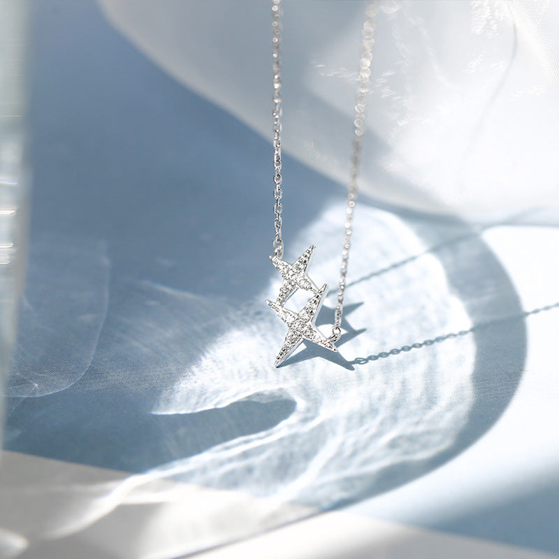 Four-Pointed Star Necklace, Girlfriend, Niche Design, Clavicle I, Cold Wind