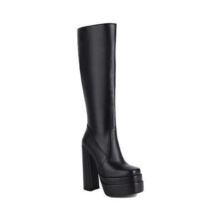 Women‘s PowerLift Platform Tall Boots – Side-Zip Statement Boots (US 3.5–11.5)