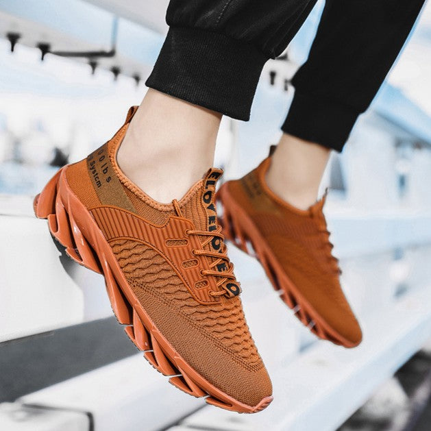 Men's AeroKnit Runner - Extended Fit Breathable Mesh - Platform Sneakers with Blade Sole & Maximum Cushion