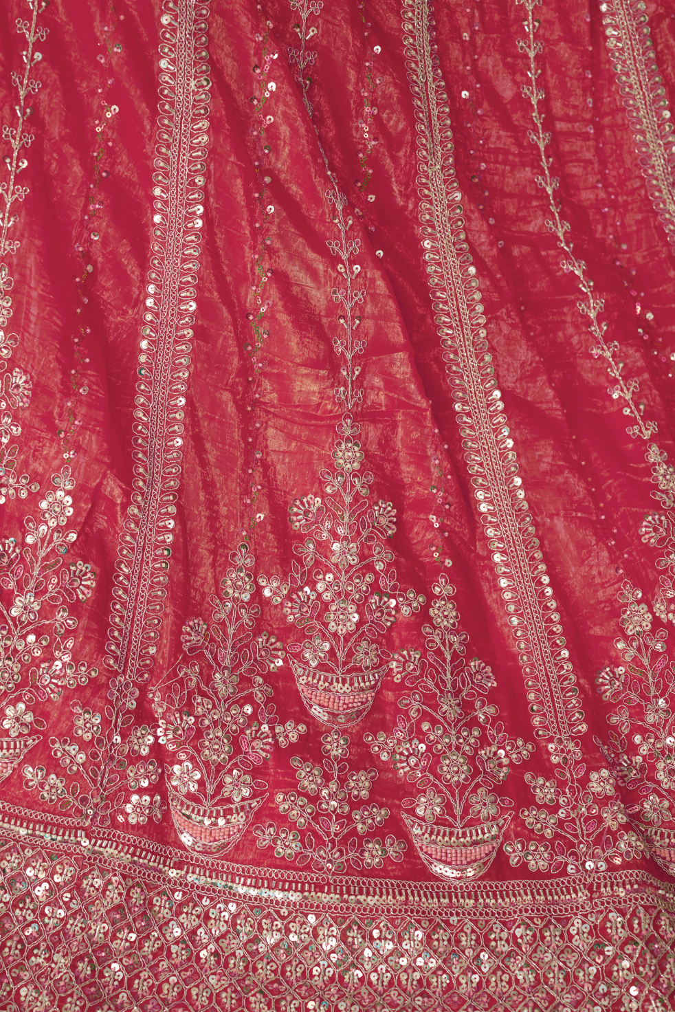 Pretty Pink Silk Wedding Lehenga with Intricate Paisley Motifs - qivii