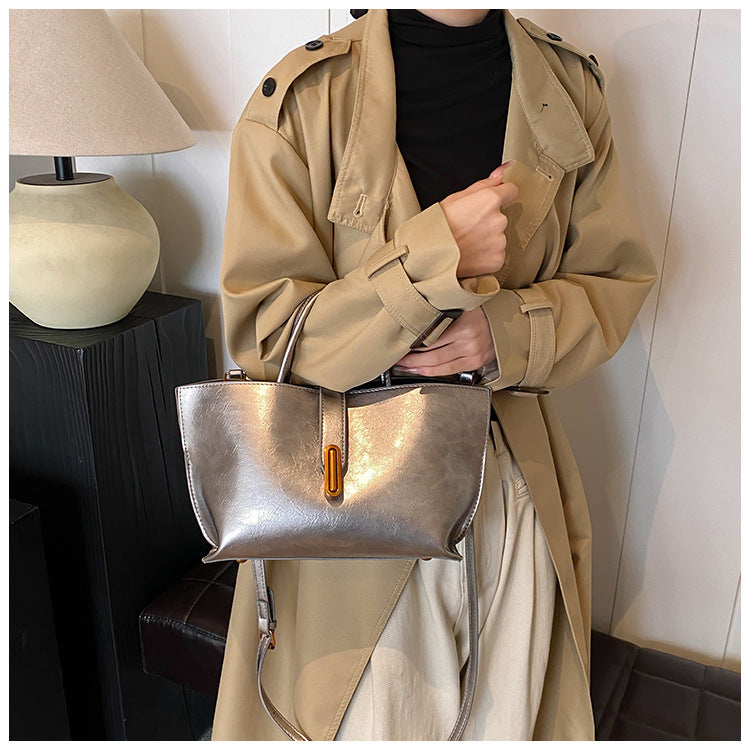 Women's Polished Commuter Tote - Textured Leather Convertible Work Bag | Spacious Crossbody to Handheld Carryall for Professionals