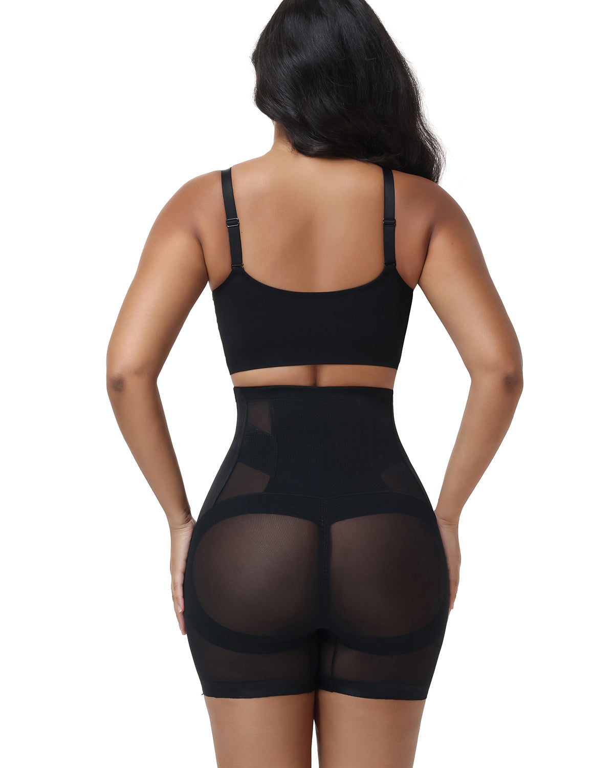 High Waist Seamless Mesh Tummy Control Butt Lifting Shaping Shorts