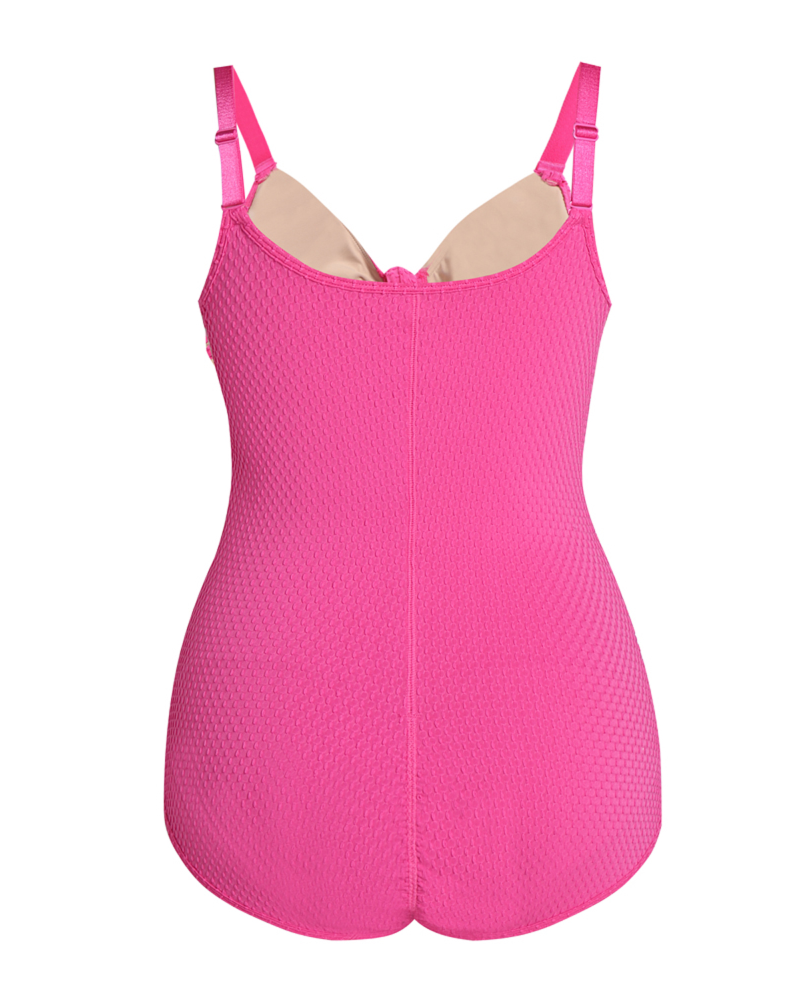 Women's Tummy Control Swimsuit Cutout Tie Knot Front Push Up Shapewear Bathing Suit  - By Qivii