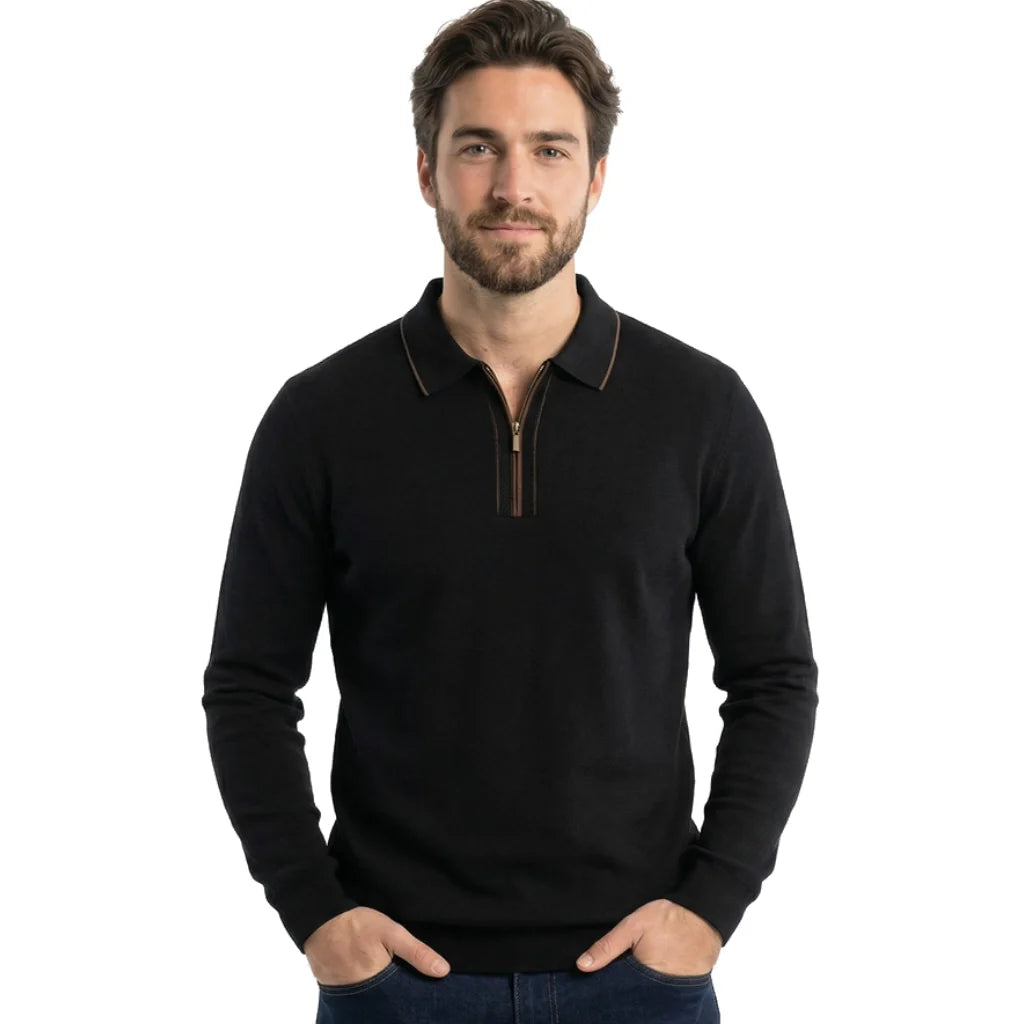 Alister Cotton Quarter-Zip Polo