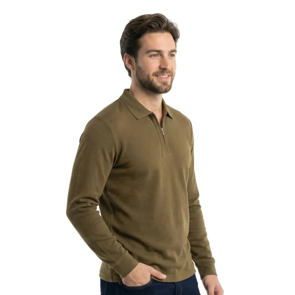 Alister Cotton Quarter-Zip Polo