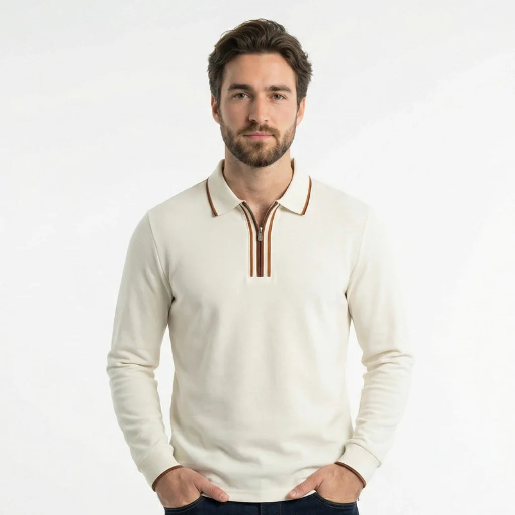 Alister Cotton Quarter-Zip Polo