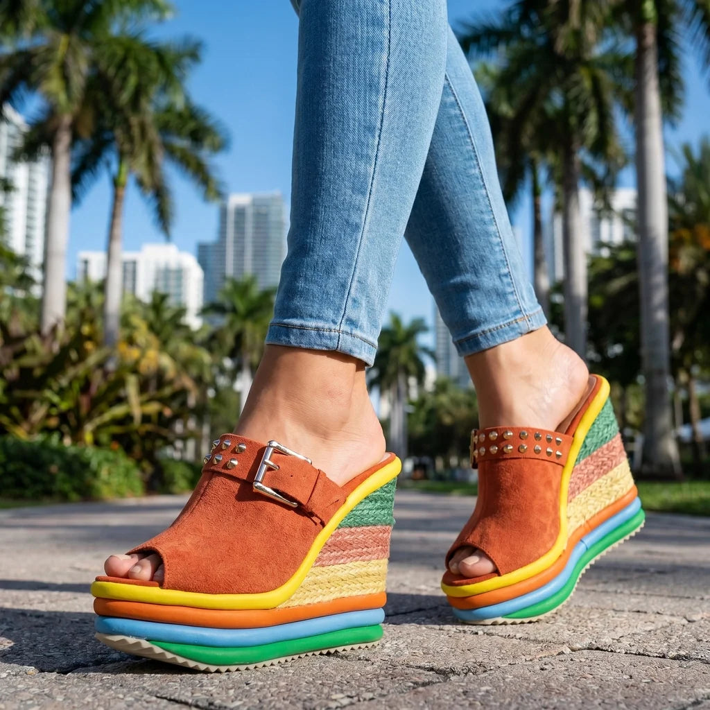 Juliet Platform Buckle Wedges
