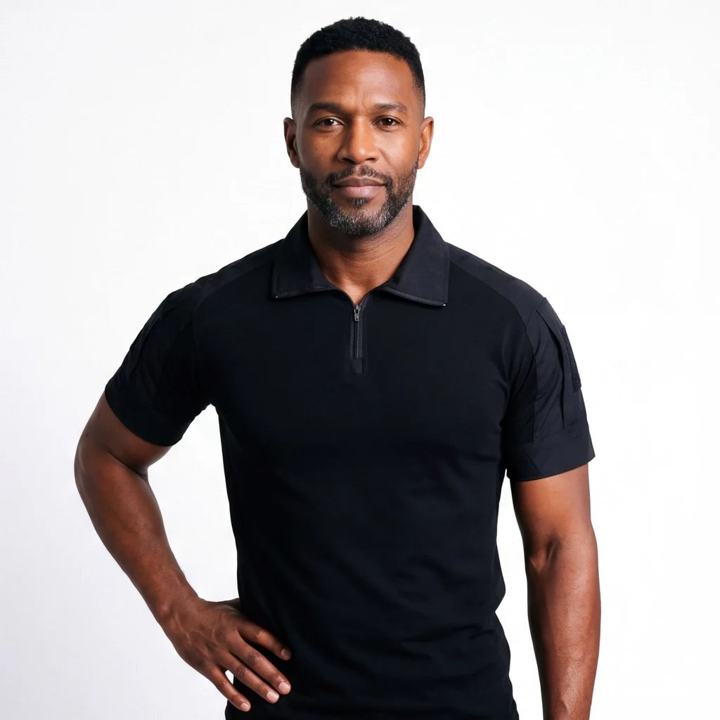 Lewis Quarter-Zip Camo Polo