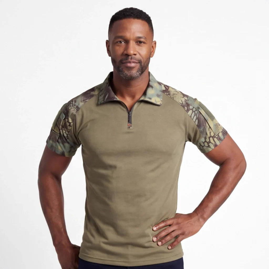 Lewis Quarter-Zip Camo Polo