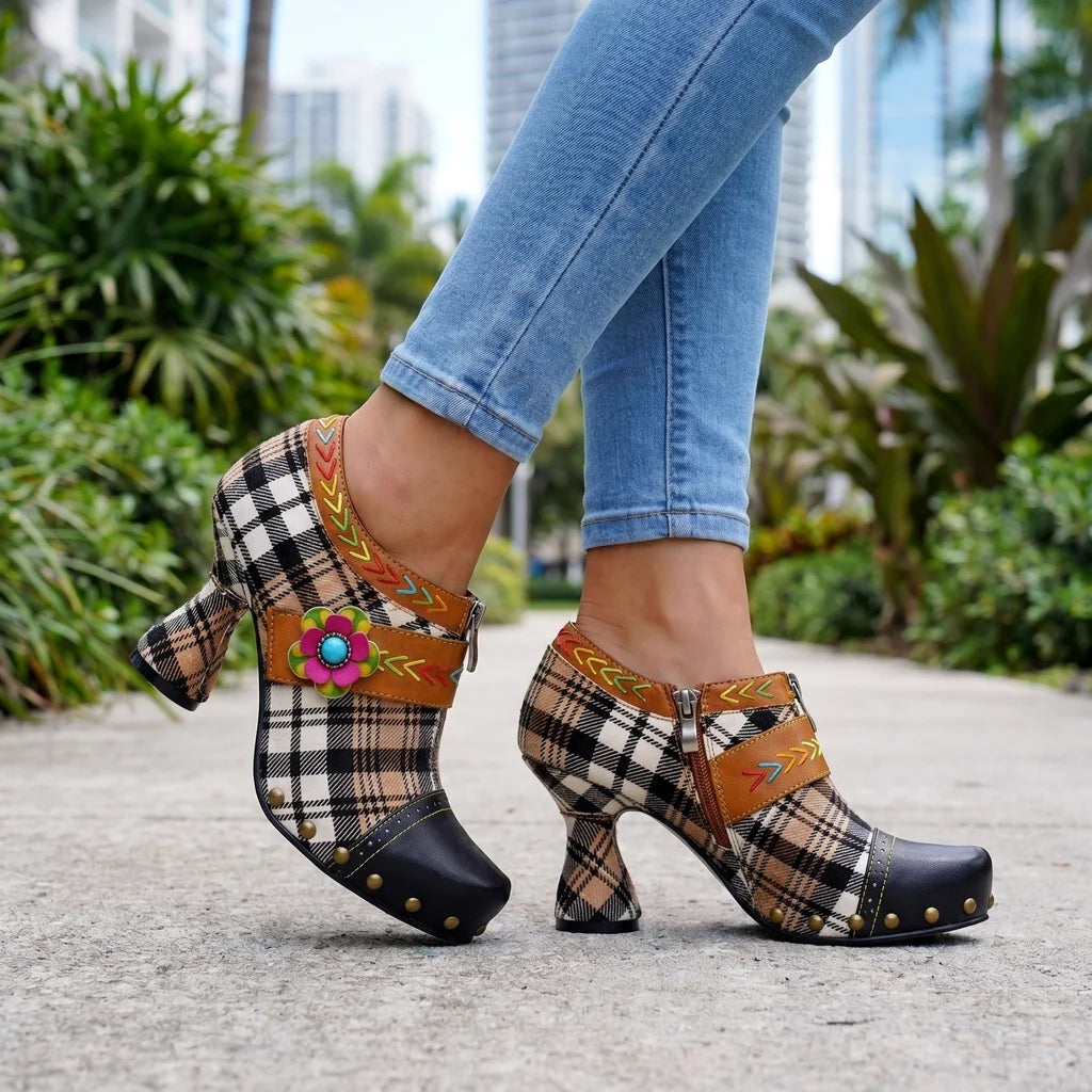 Irene Plaid Heels
