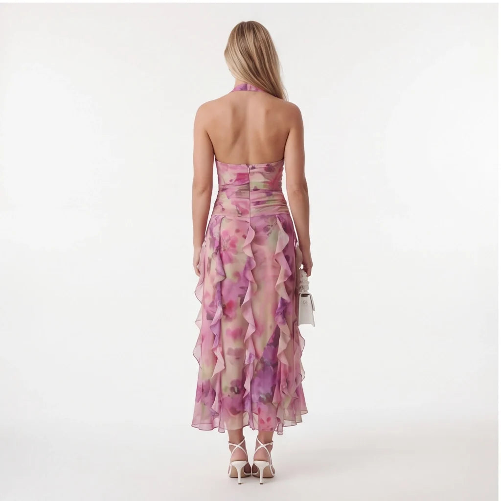 Chloe Floral Halter Dress