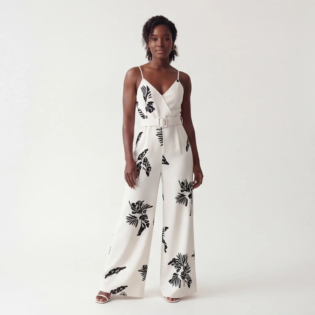 Arden Floral Belted Jumpsuit