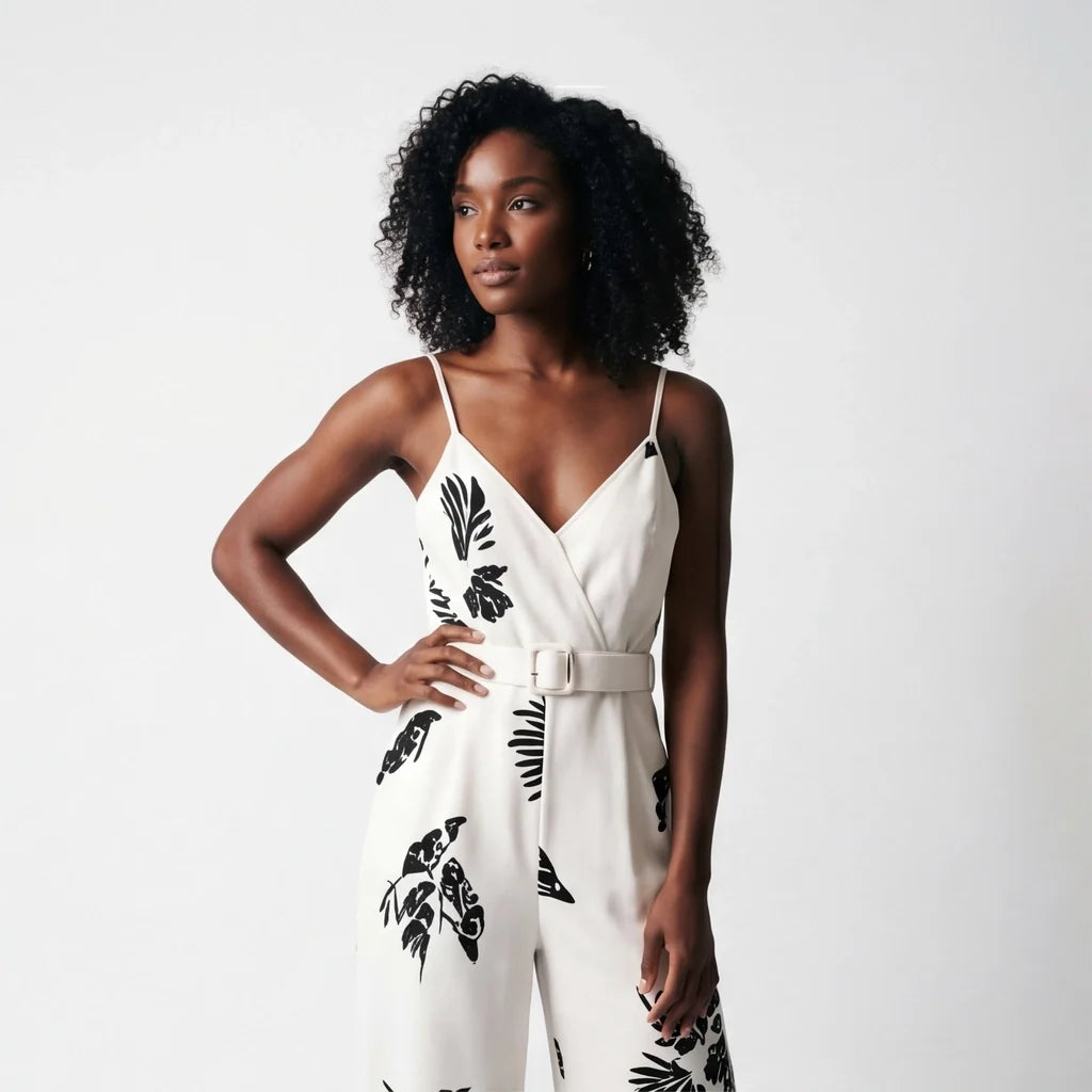Arden Floral Belted Jumpsuit