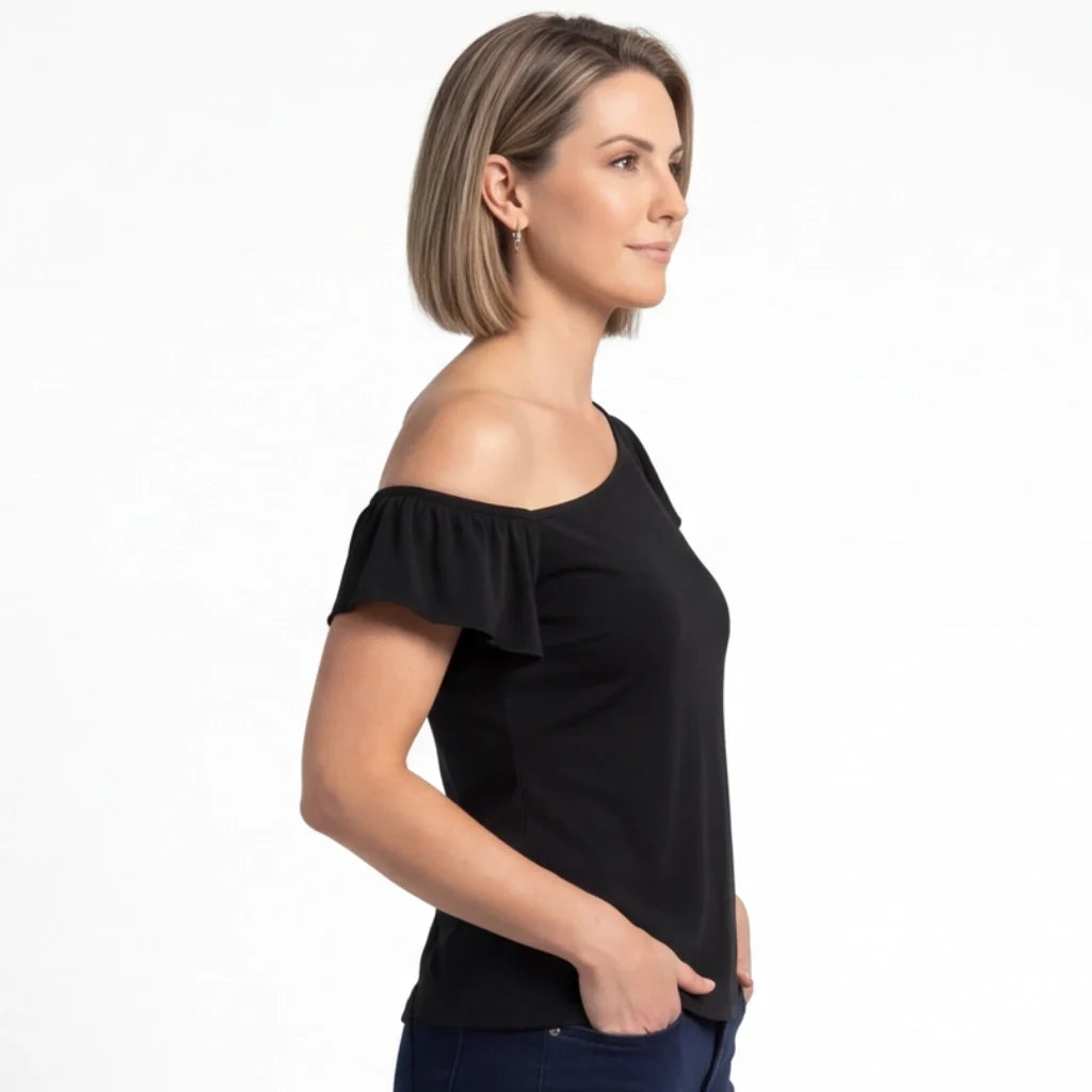 Samira Ruffle Asymmetric Top