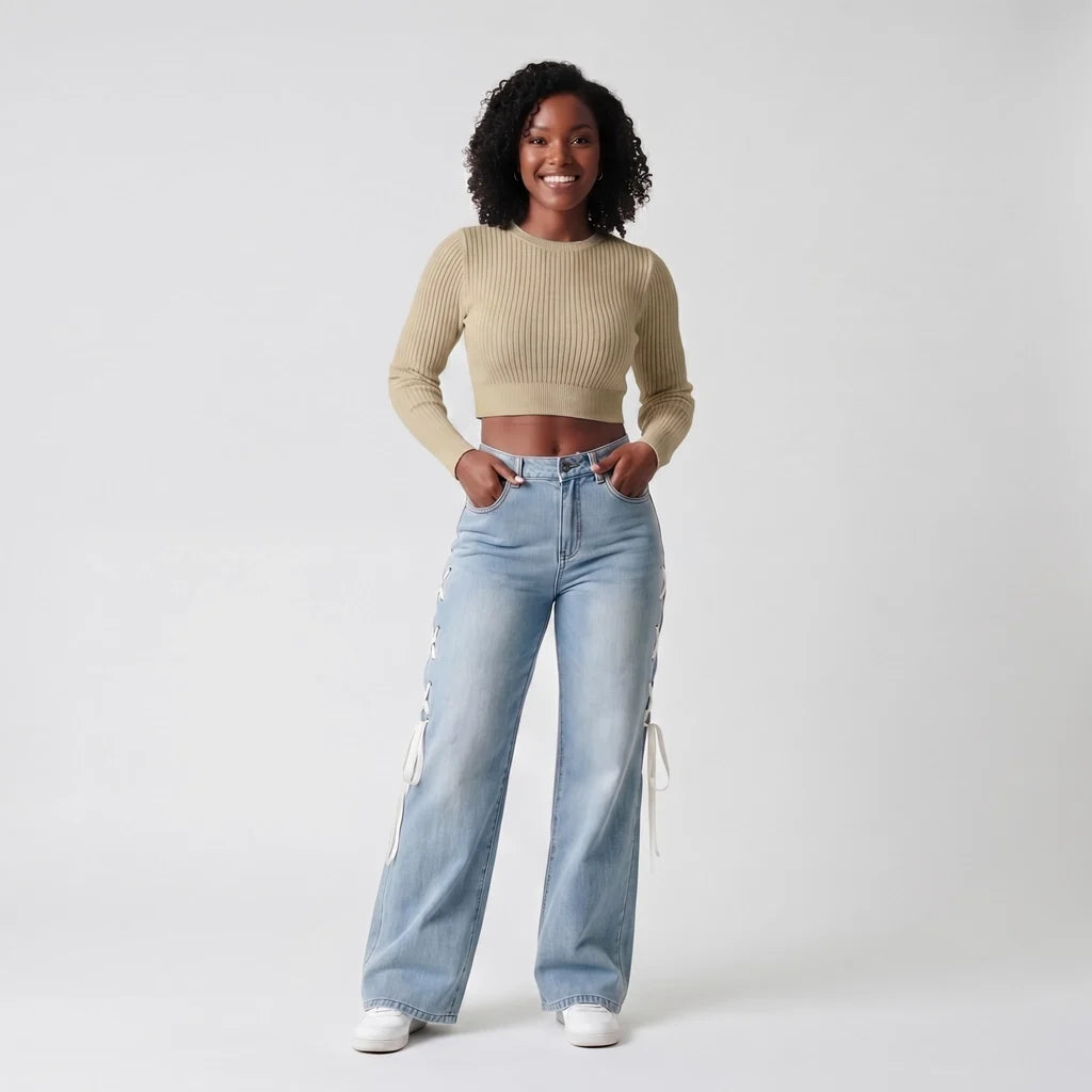 Talia | Womens Baggy Wide Leg Jeans