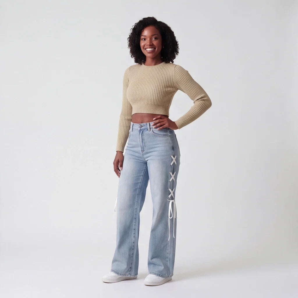 Talia | Womens Baggy Wide Leg Jeans