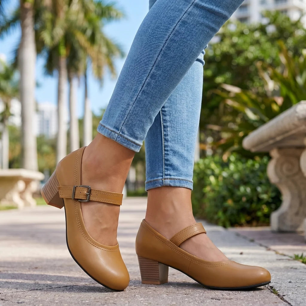 Bella Buckle Strap Pumps