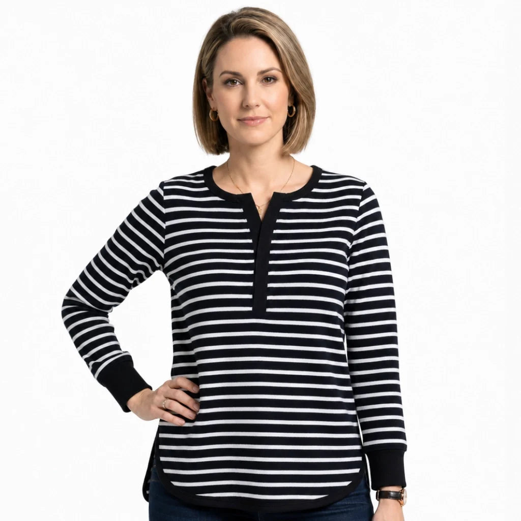 Jacqueline Striped Long-Sleeve Top