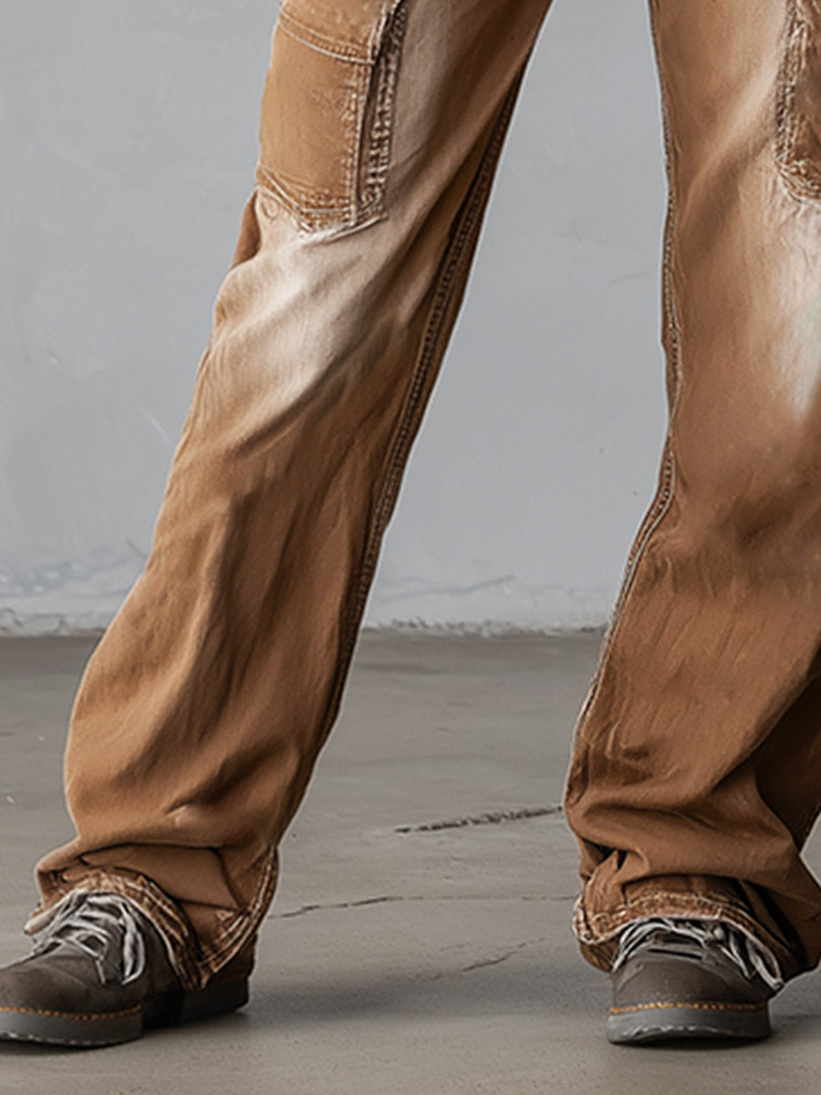 Stylish & Distinctive Distressed Brown Cargo Jeans
