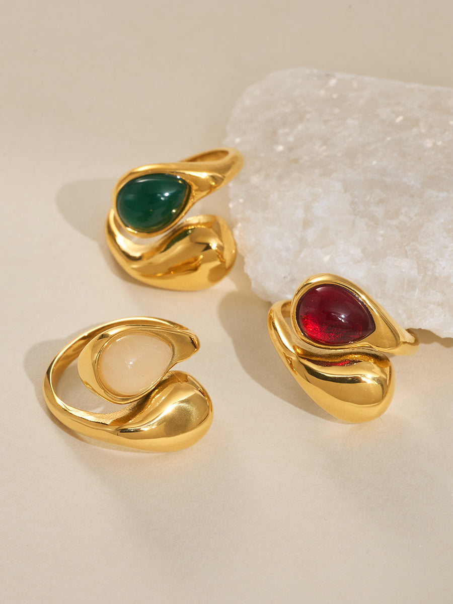 Stylish Irregular Teardrop Ring  - By Qivii