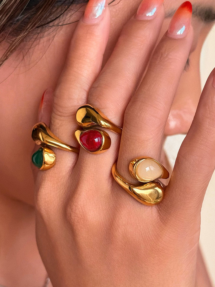 Stylish Irregular Teardrop Ring  - By Qivii