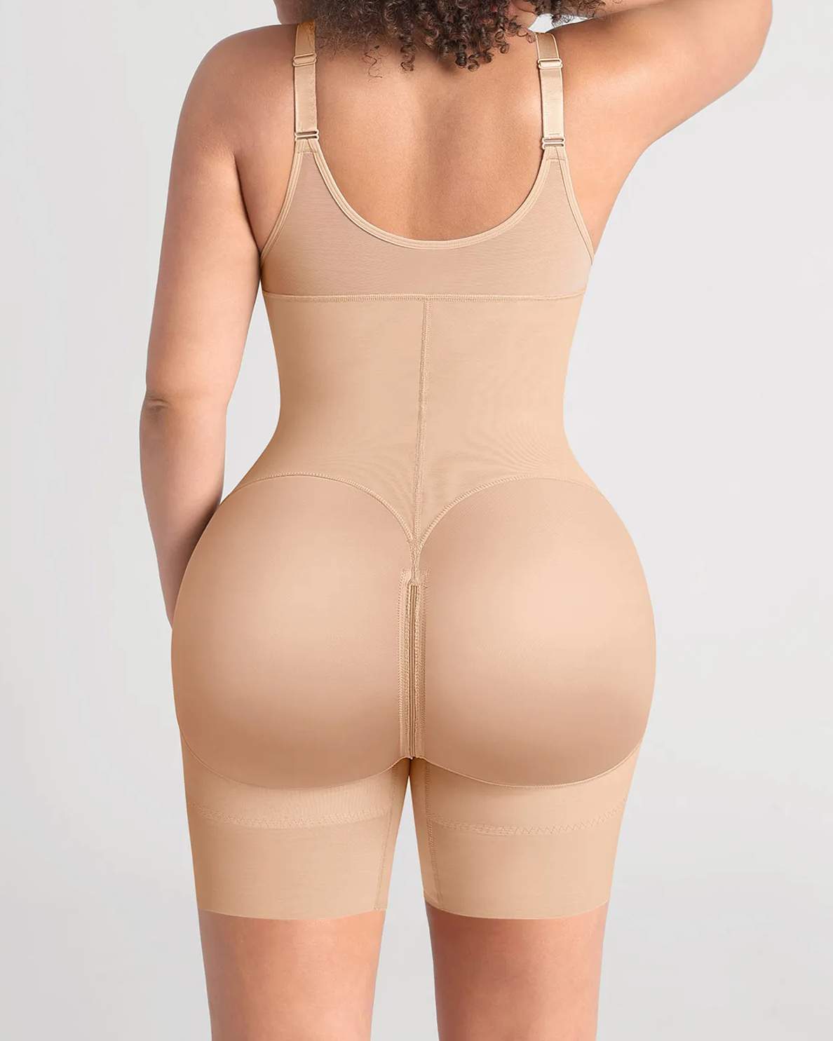 Full-Body Compression Faja Shaper with Mesh Thigh Panels