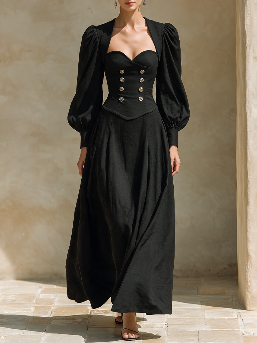 Women's Corset‑Detail Vintage Maxi Dress MDZ2683H2LYL