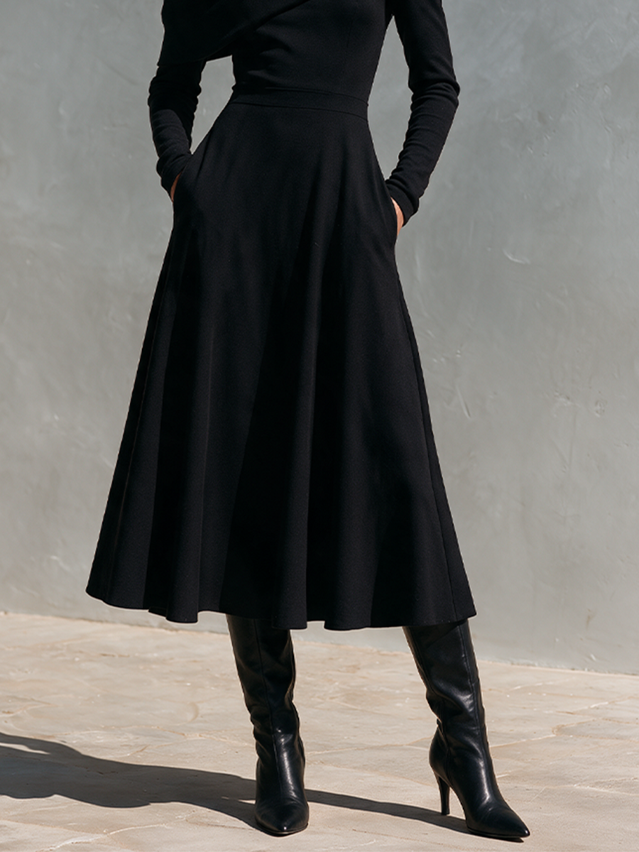 Women's Elegant Off‑Shoulder A‑Line Dress For Date Night MDZ0333I1LYL