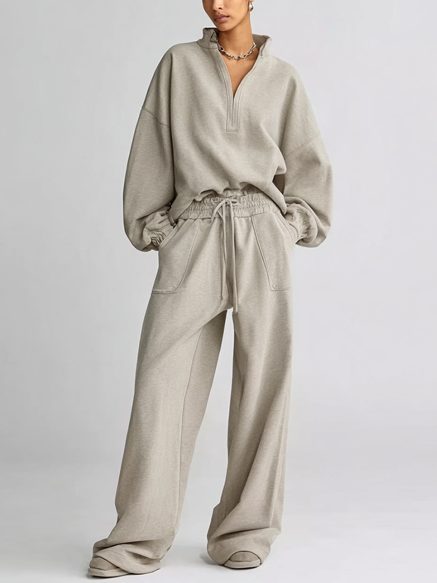 Women's High‑Rise Drawstring Wide‑Leg Sweatpants MDZ0703I8R