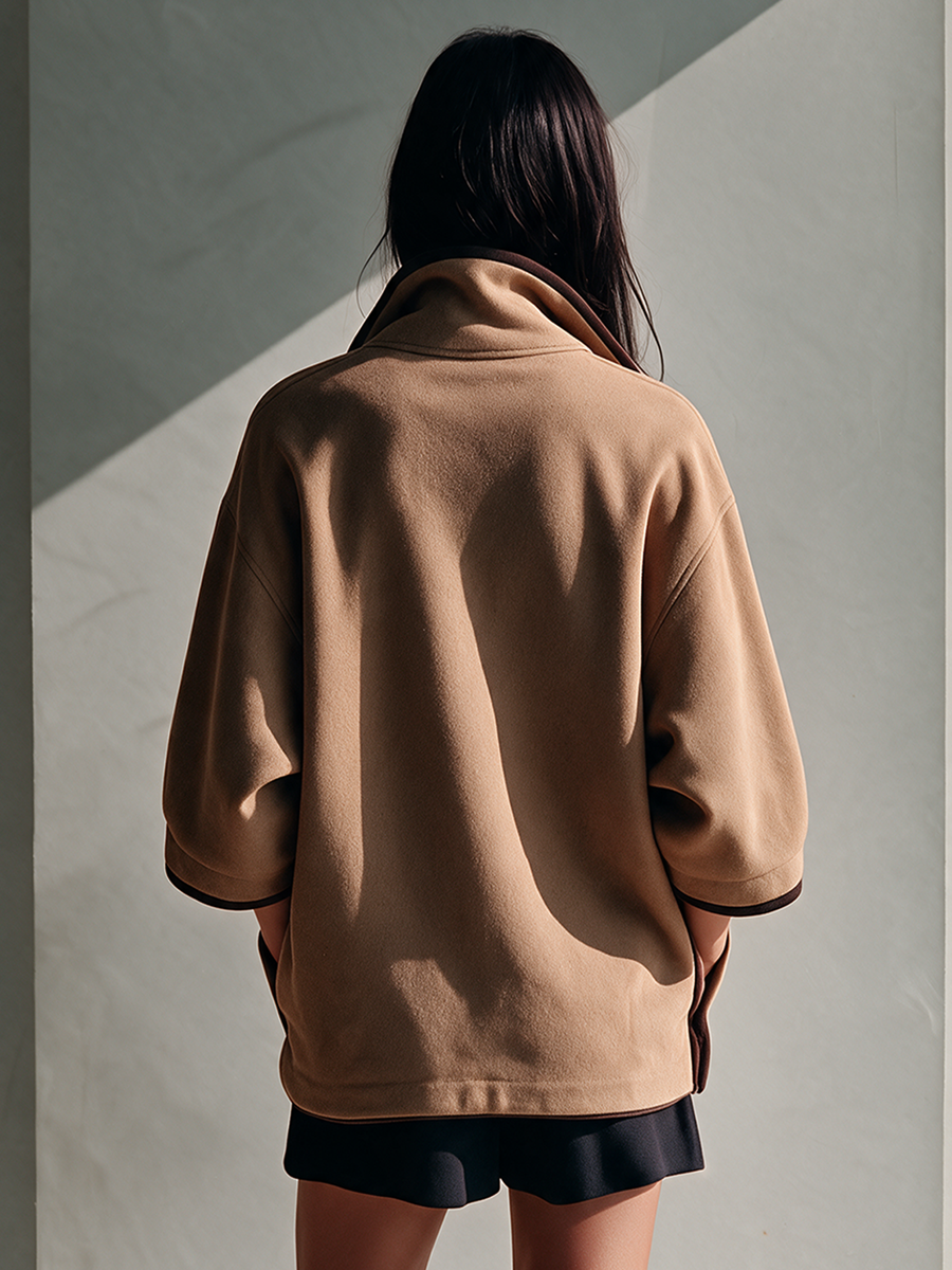 Women's Asymmetric Collar Suede Jacket